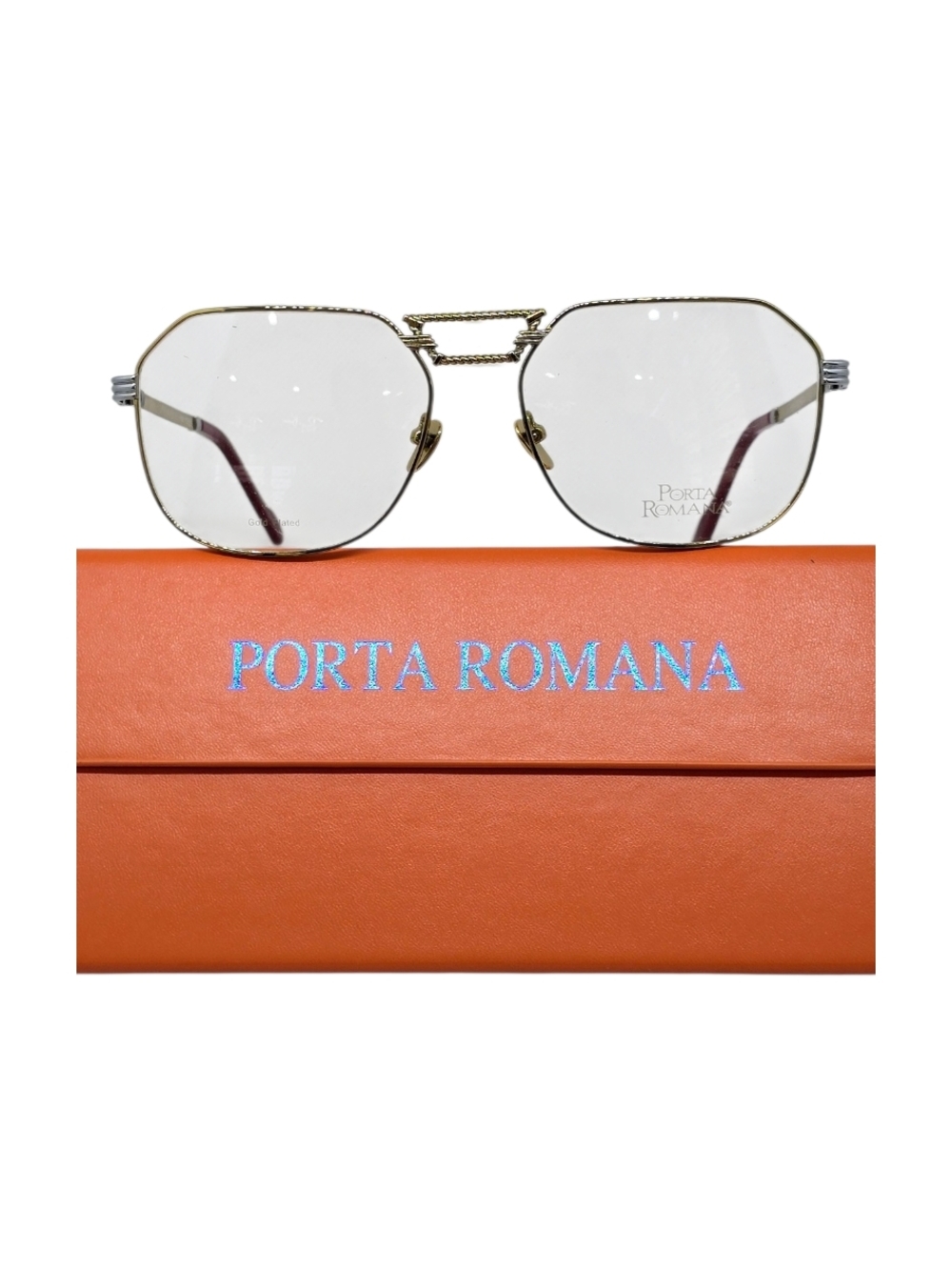 Porta Romana 1266 Gold  Metal Frame Eyewear - Clear Lenses